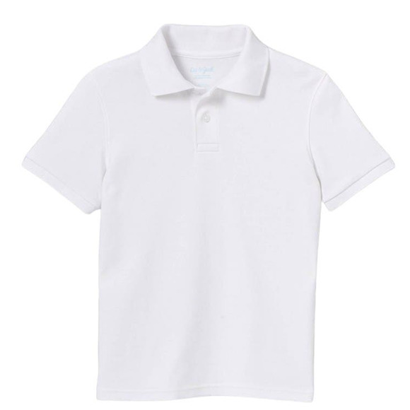 Boys' Short Sleeve Interlock Polo Shirt - Cat & Jack, White, X-Small (4/5) - Picture 1 of 5